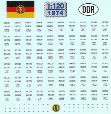 DDR Kfz-Kennzeichen ab 1976 - 1:120
