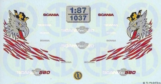 Scania Dekor f&uuml;r das lange Fahrerhaus 1:87