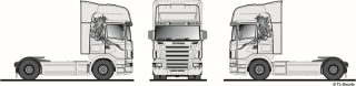 Scania Fahrerhaus Dekor &quot;Greif in schlanker Form&quot; 1:87
