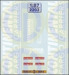 Continental Cargo Carries Beschriftungen 1:87