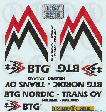 BTG Nortic -Trans OY Beschriftungen 1:87