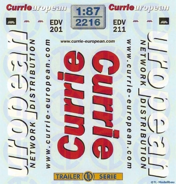 Currie European Beschriftungen 1:87
