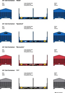 20 ft. Coil Container, 4 versch. Beschriftungen 1:87