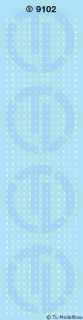 Grossbuchstaben 1 mm Signalblau