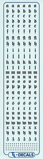 Kleinbuchstaben 3,7 mm Schwarz