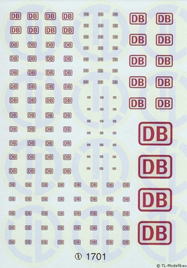1706 Decals DB-Zeichen in Orientrot/Lichtgrau 1:87 