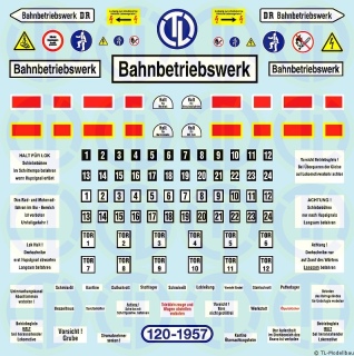 Bahnbetriebswerk Decalbogen 1:120