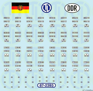 DDR Kfz.-Kennzeichen bis 1976 - 1:87