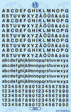 Zahlen und Buchstaben 4,5 mm - Schwarz