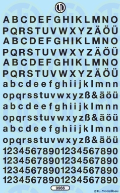 Zahlen und Buchstaben 5,5 mm - Schwarz
