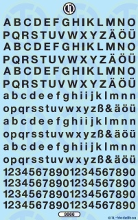 Zahlen und Buchstaben 5,5 mm - Schwarz