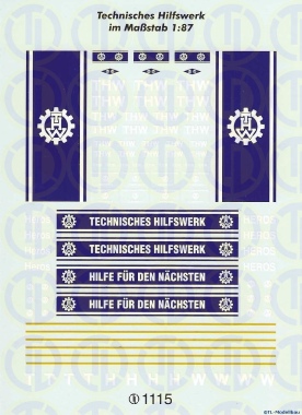 THW-Decalbogen 1:87