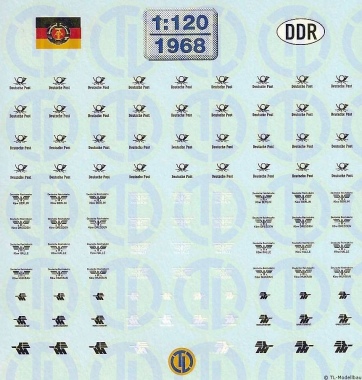 DDR Straßenfahrzeug Beschriftungen 1:120