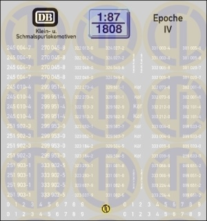 Loknummern für Klein- u. Schmalspur, Epoche IV 1:87