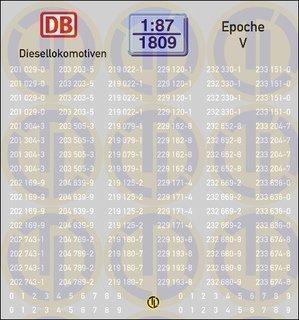 Loknummern f&uuml;r Diesellokomotiven, Epoche V 1:87