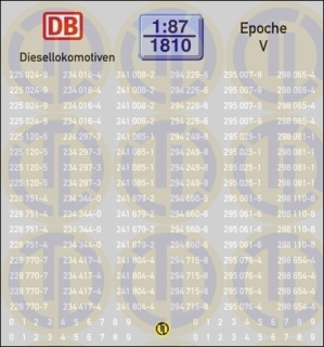 Loknummern für Diesellokomotiven, Epoche V 1:87