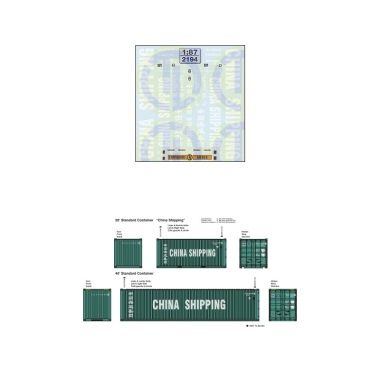 China Shipping Beschriftungen 1:87