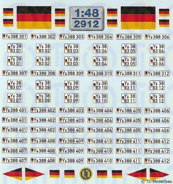 Bundeswehr - Y Kfz-Kennzeichen 1:48