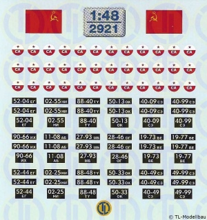UdSSR - CA-Embleme und Kfz-Kennzeichen 1:48