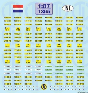 Kfz-Kennzeichen »Niederlande« 1:87