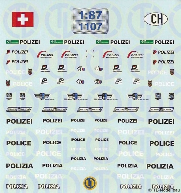 Polizei Decalbogen »Schweiz« 1:87