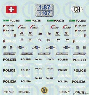 Polizei Decalbogen &raquo;Schweiz&laquo; 1:87