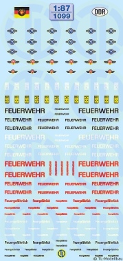 Feuerwehr-Beschriftungen »DDR« 1:87