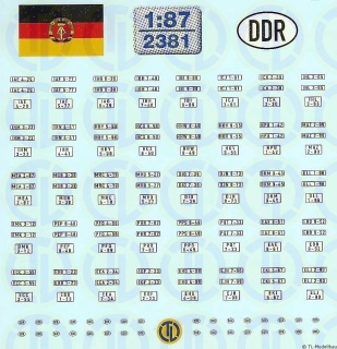DDR Kfz-Kennzeichen ab 1976 - 1:87